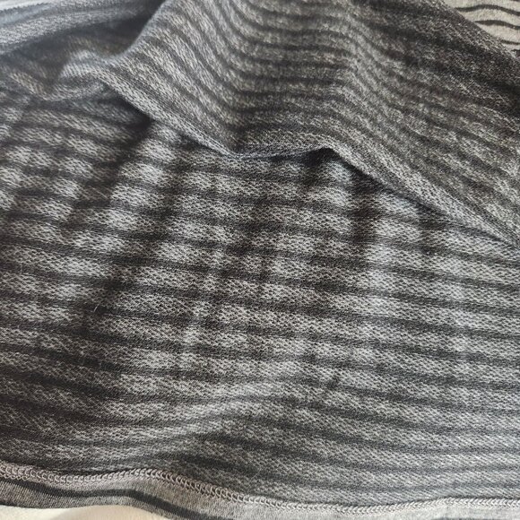 EILEEN FISHER Dress Small Casual‎ Striped Long Sleeves Cozy Black Gray - Picture 8 of 13